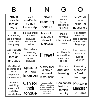 GCC Human Bingo Card