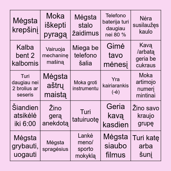 SURASK TĄ, KURIS Bingo Card
