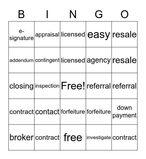 1st Monday Bingo Card