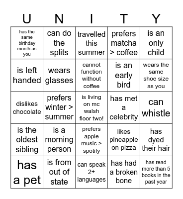 find someone who.. Bingo Card