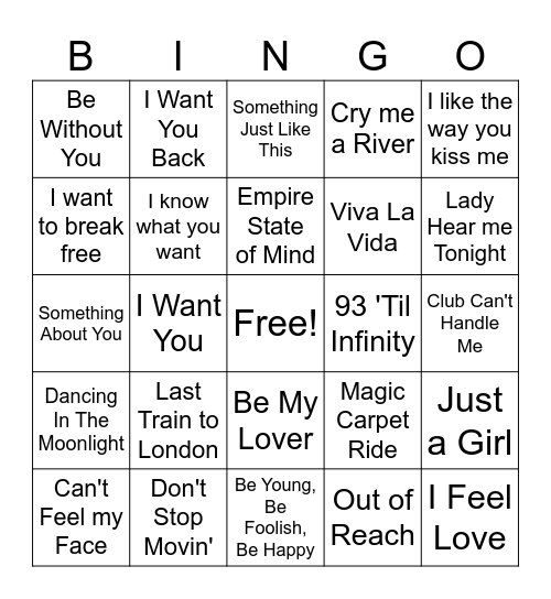 Real Love Baby 3 WORD+ TITLES Bingo Card