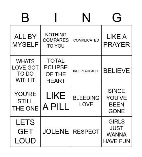 DIVAS BINGO Card