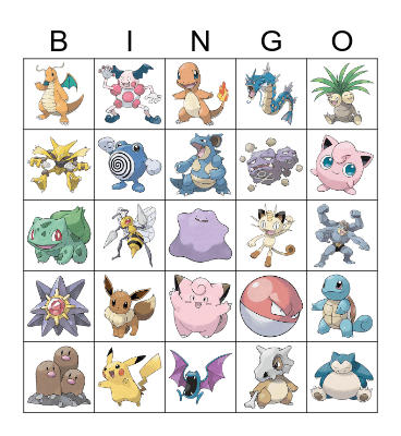 Pokemon Bingo! Bingo Card