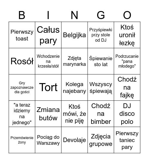 #10 lecie Bingo Card
