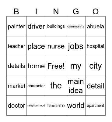 2nd Grade Unit 1 Bingo Card