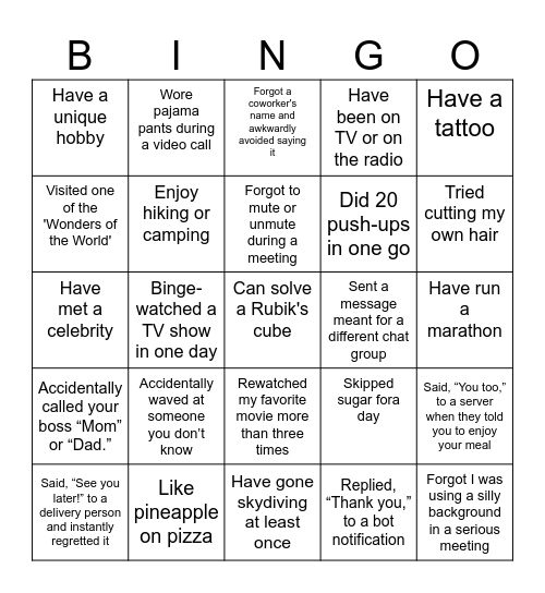 Flux Daredevs Bingo!!! Bingo Card