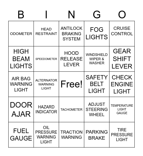 Ch.2 Controls & Devices Bingo Card