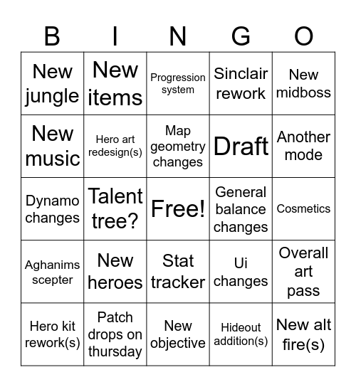 Pooplock Bingo Card
