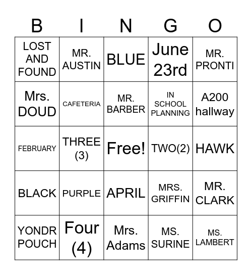 CPPMS Bingo Card