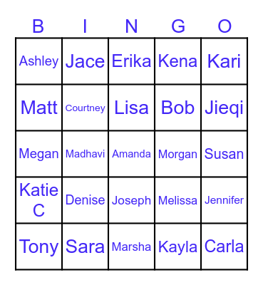 Getting to Know You Bingo Card