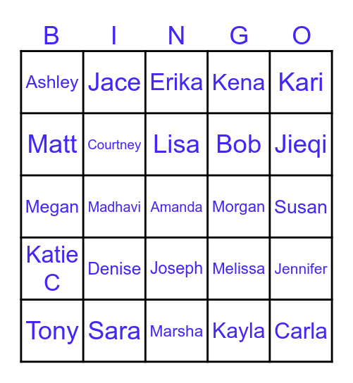 Getting to Know You Bingo Card