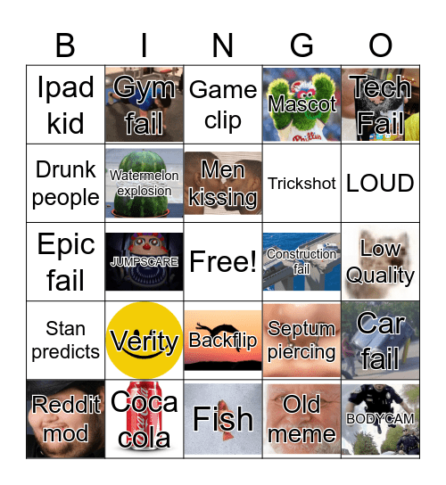 Unusual Bingo 18 Bingo Card