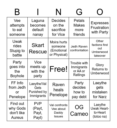 Gusto ko happy ka - Enrile Bingo Card