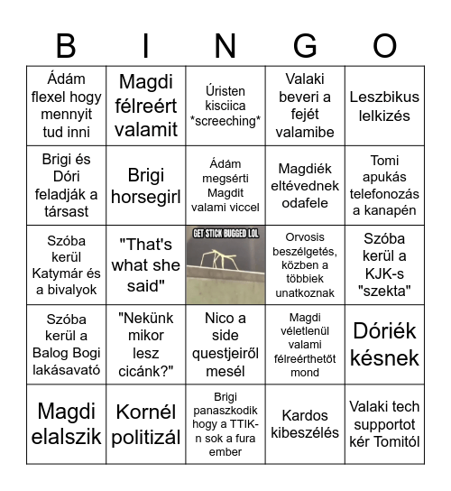 Average sznob értelmiségiek hangout Bingo Card