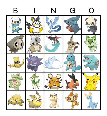 EDC Pokemon Bingo Card