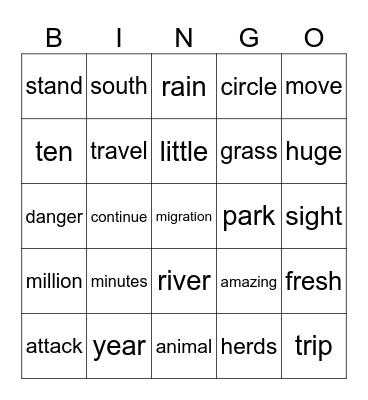 Migration Bingo Card