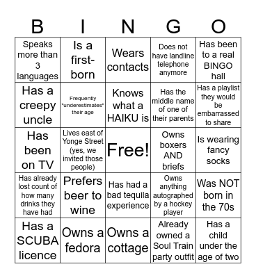 Find someone who... Bingo Card