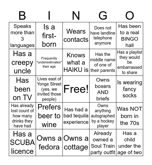 Find someone who... Bingo Card
