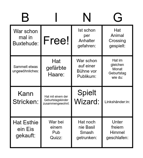 Freunde Bingo Card