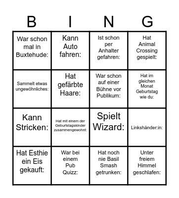 Freunde Bingo Card