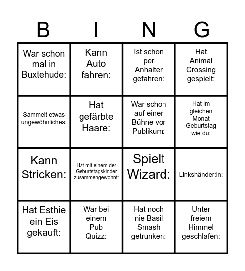 Freunde Bingo Card