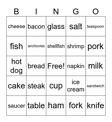 La Comida Sections VI-XIIII Bingo Card