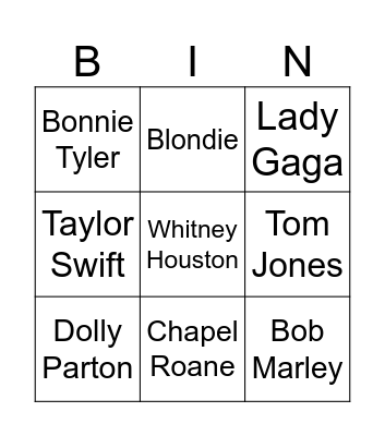 SNAP! POP BINGO Card
