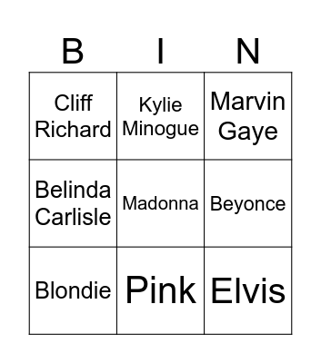 SNAP! POP BINGO Card