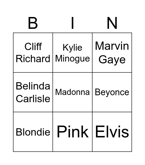 SNAP! POP BINGO Card