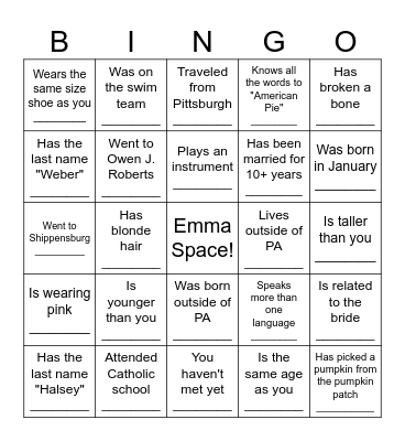 Find someone who... Bingo Card
