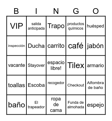 Housekeeping Edition Bingo Card