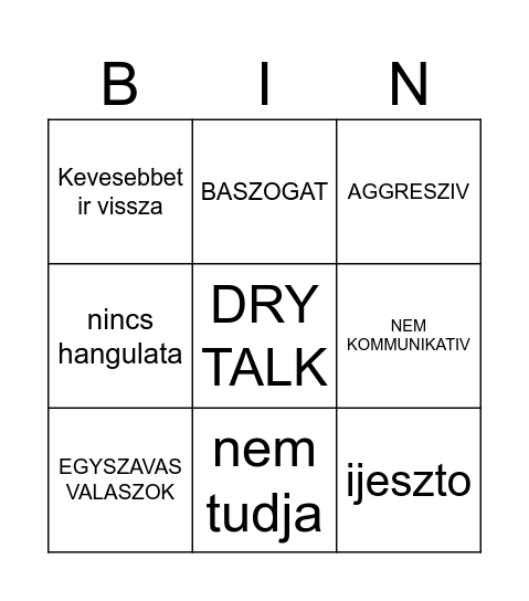Timi BIngo Card