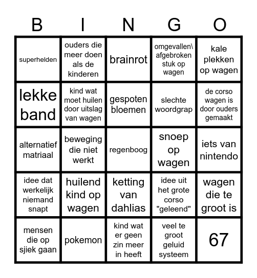 kindercorsobingo Card