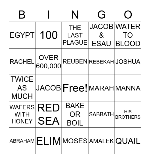 BIBLE Bingo Card