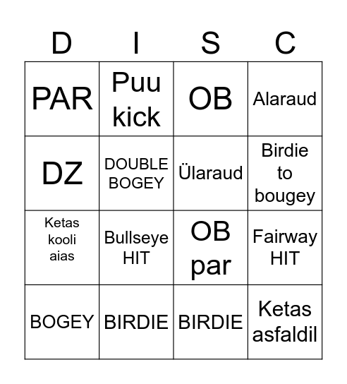 Dagö DG nädalamäng Bingo Card