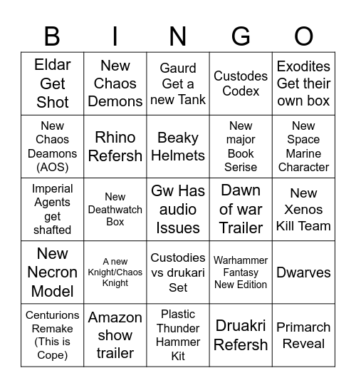 Reveal Bingo Card