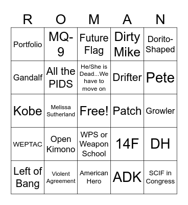 Slopez Bingo Card
