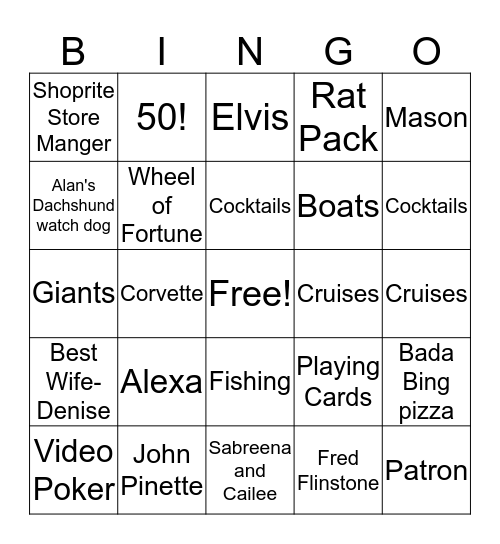 Happy 50th Birthday! Bingo Card