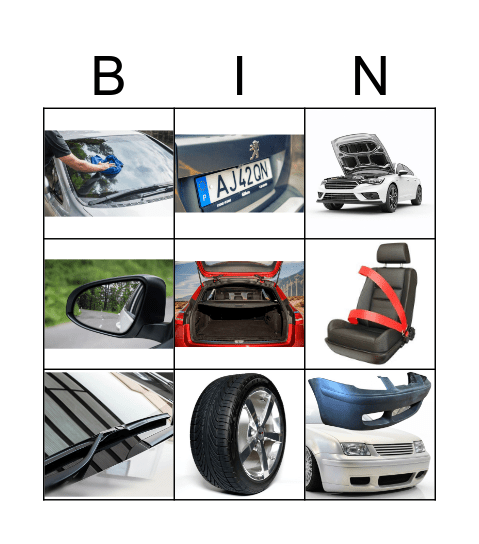 Car Bingo 2 Bingo Card