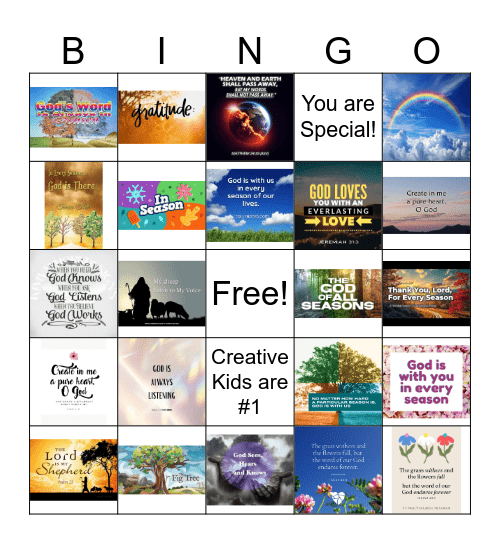 In Season Bingo Card