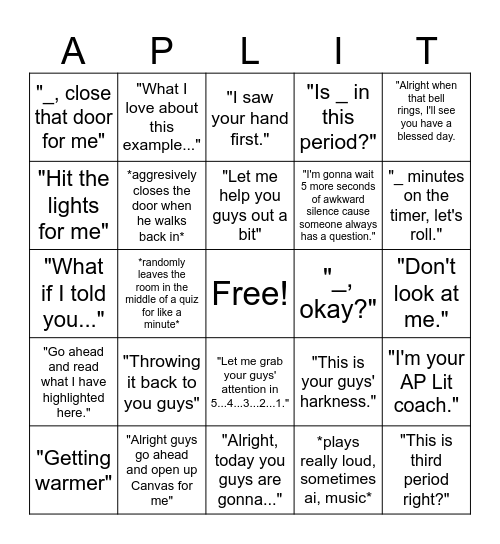 Surjono Bingo Card