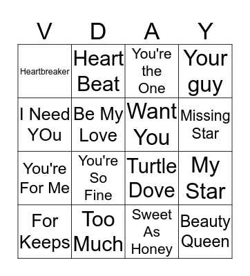 Slumber Party Bingo Card