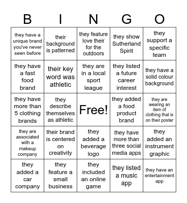 Brand Bingo Card