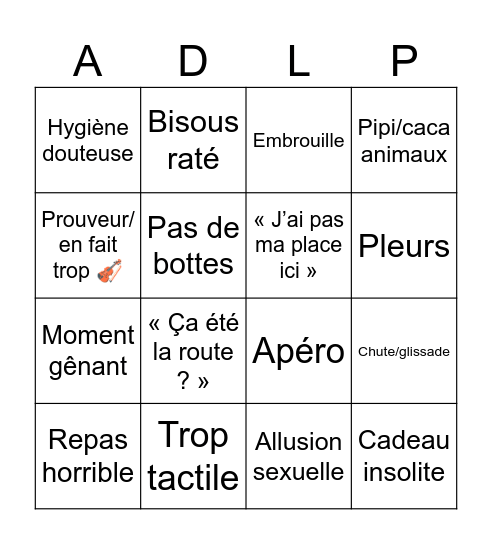 Lundi 21 septembre Bingo Card