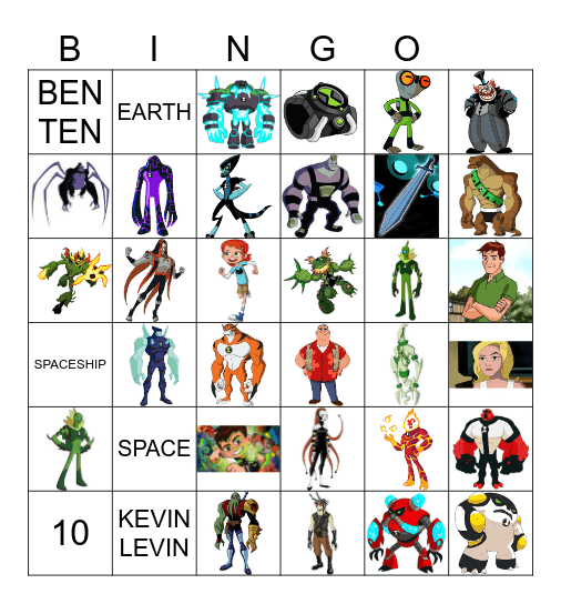 Ben 10 Bingo Card