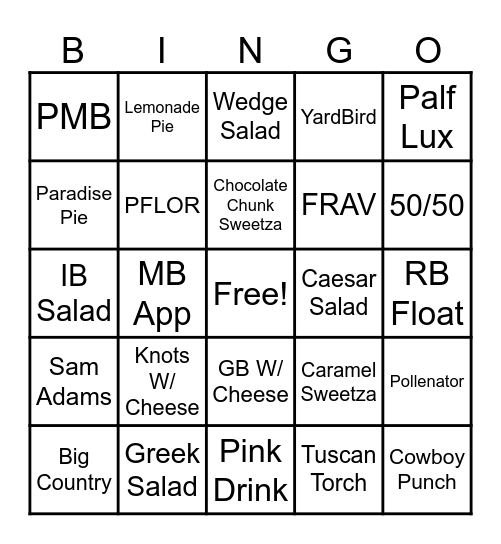 Friday F.U.N Bingo Card