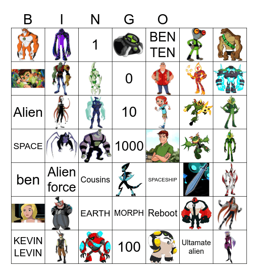 Ben 10 Bingo Card