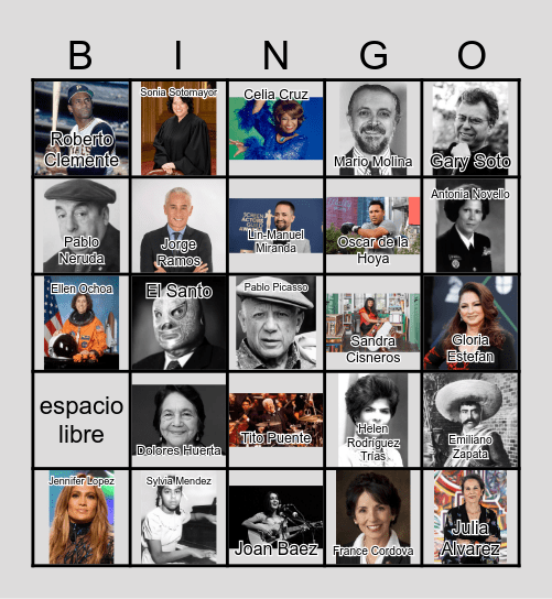 Hispanic Heritage Month Bingo Card