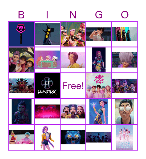 Kpop Demon Hunters Bingo Card