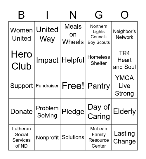 United Way E-Bingo Card